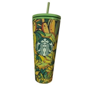 Starbucks x Farm Rio Anthropologie Insulated 24 Oz Drink Cup W/Straw Summer 2025